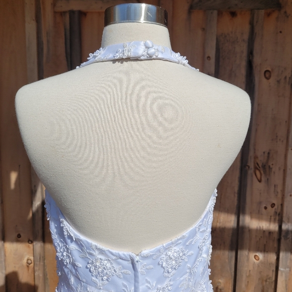 Embellished Halter Wedding Dress David's Bridal Michaelangelo - Picture 12 of 16